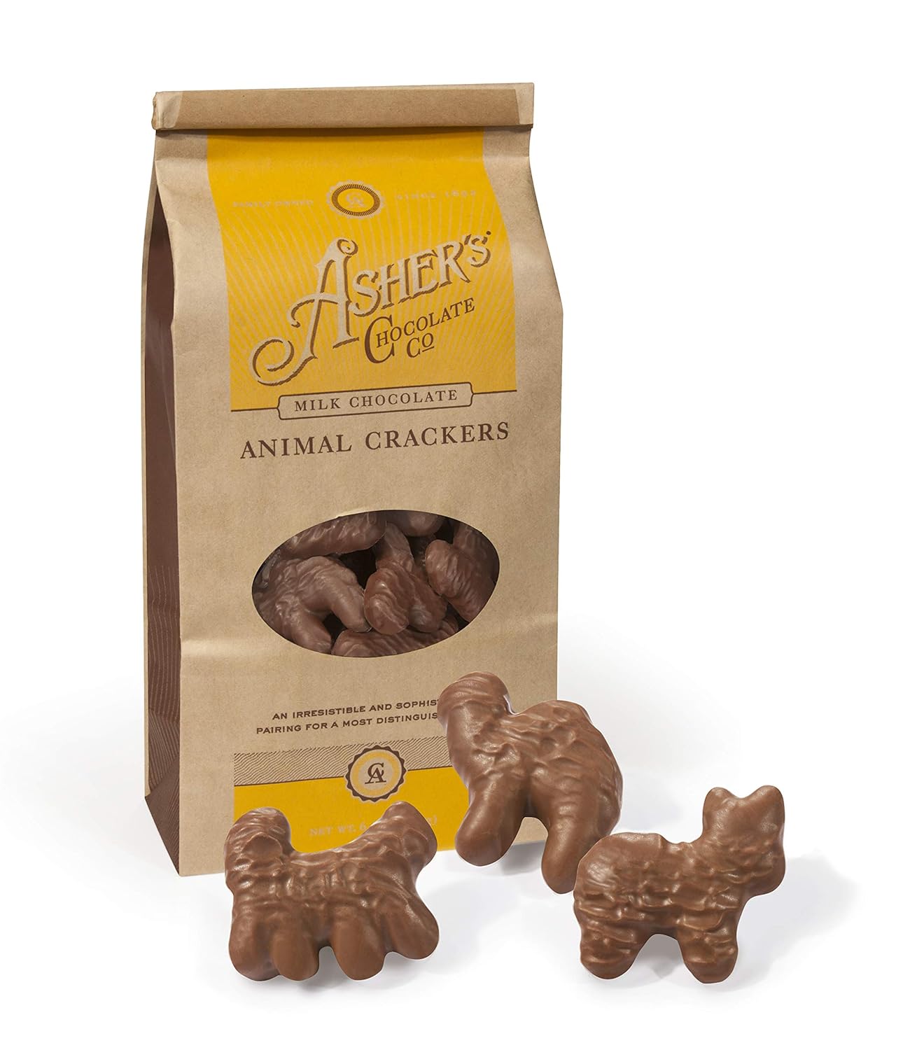 Asher's Chocolate, Gourmet Chocolate Covered Animal Crackers, Small
