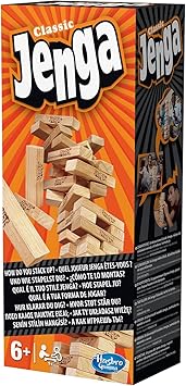 hasbro jenga classic niños y adultos juego de habilidades motrices
