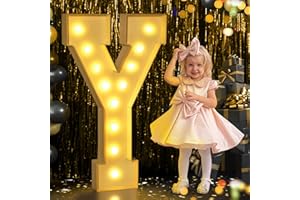 YBQZ Marquee Light Up Letters, 4FT Marquee Letters Large Light Up Letters for Baby Shower Birthday Wedding Party Decor, Marry Me Light Up Letters Big Mosaic Letters for Party Decorations,Foam Letter Y