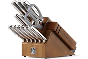 KnifeSaga Knives Set for Kitchen, 14PCS Premium Stainless Steel Knife Set with Block & Sharpener, Ultra Sharp Knife Set with 