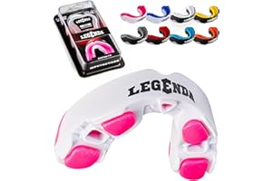 Legenda Mouth Guard Sports w/Case, Professional Mouthguard for Boxing, Football, Hockey, Jiu Jitsu, Muay Thai, MMA, Wrestling and High Contact Sports, Fits Adults, Youth, Kids 11+ (White/Pink)