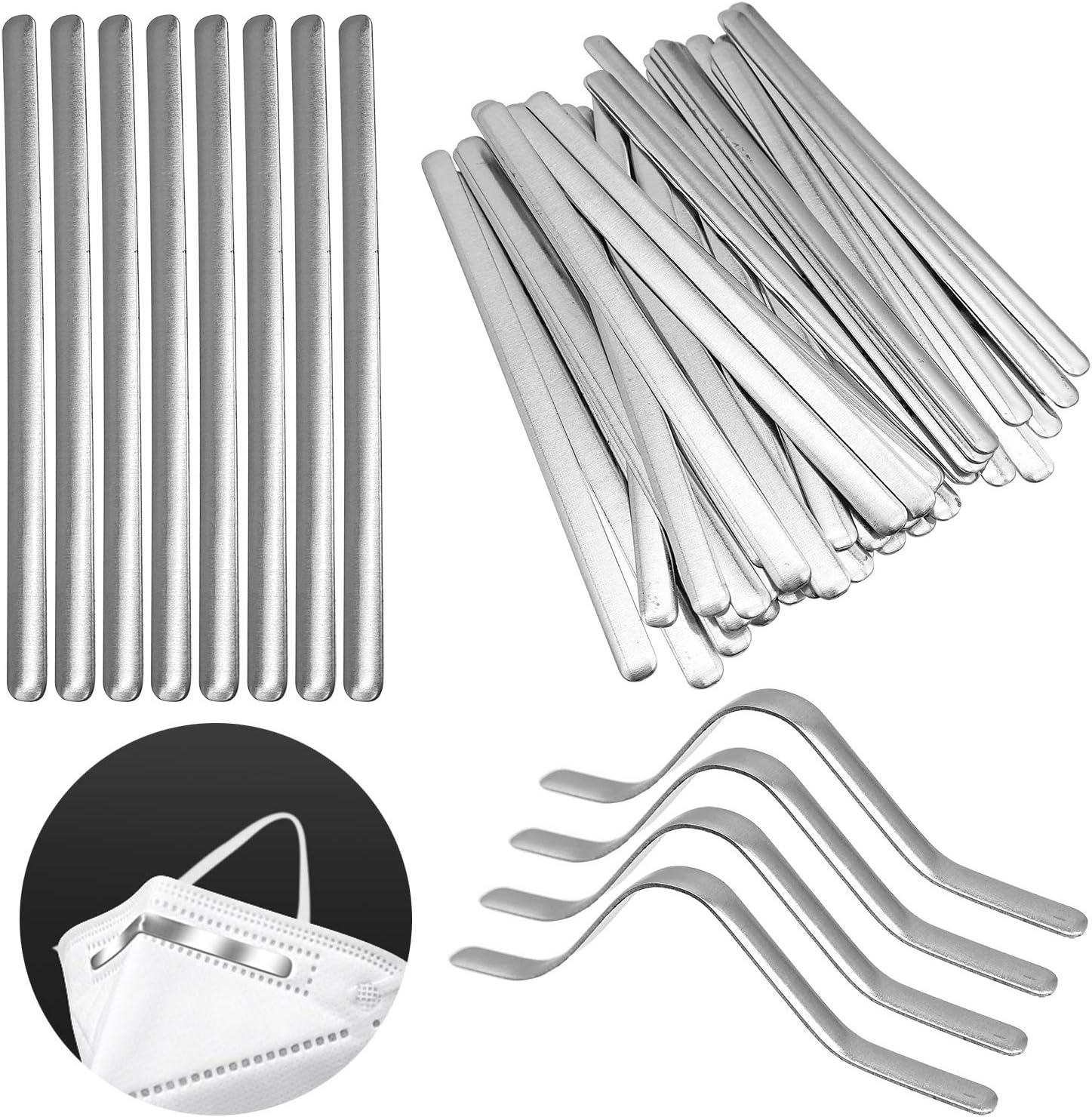 100 bandas de puente de nariz de aluminio ajustables para la nariz