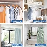 Yeabett Extendable Curtain Poles 48-190.5cm, No Drilling, White view 7