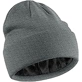 Fleece Lined Wool Beanie for Men Women, Knit Winter Hats Warm Cuffed Stocking Skull Cap Fashion Slouchy Beanies