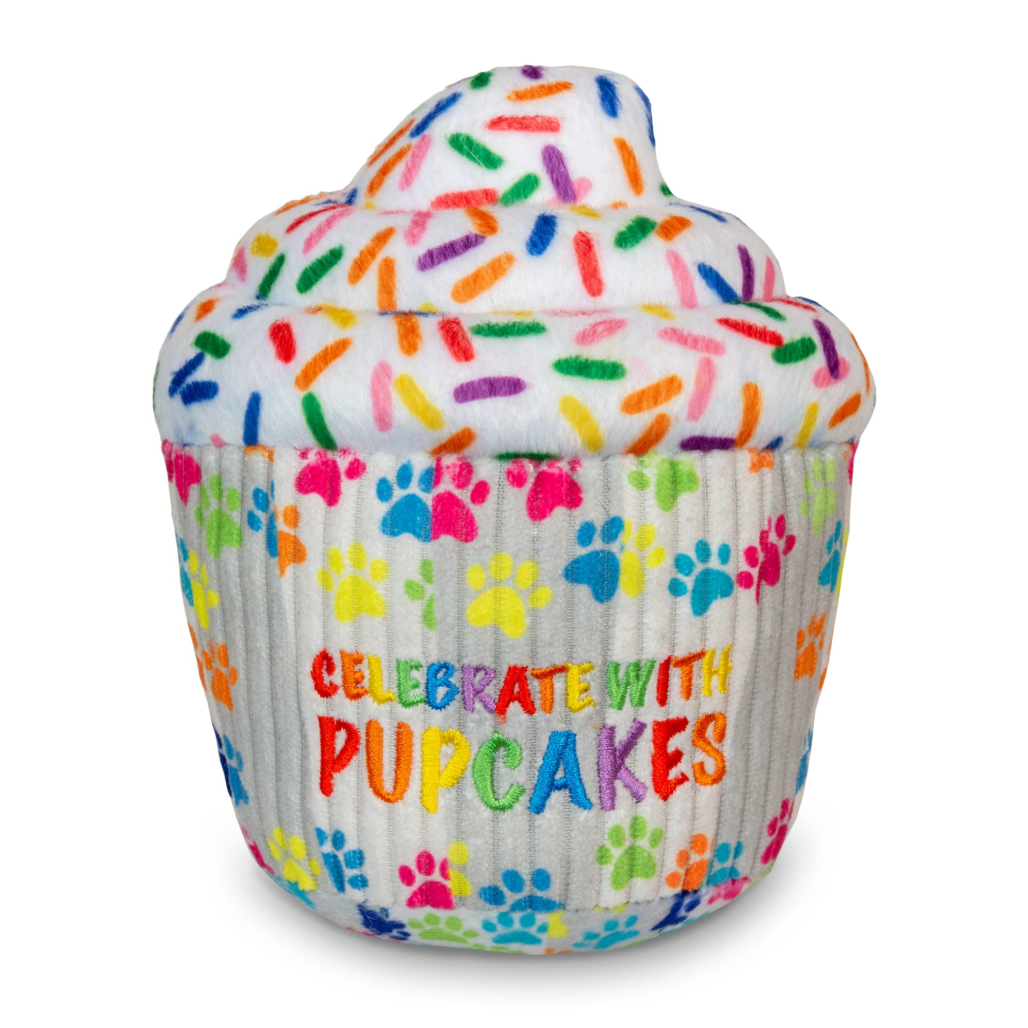 YipNPlay Pupcakes – Plush Toys for Dogs in a Variety of Fun Cupcake Designs and Styles Made from Soft Materials, Including Corduroy, with Built-in Squeaker and Embroidering for Playtime and Comfort