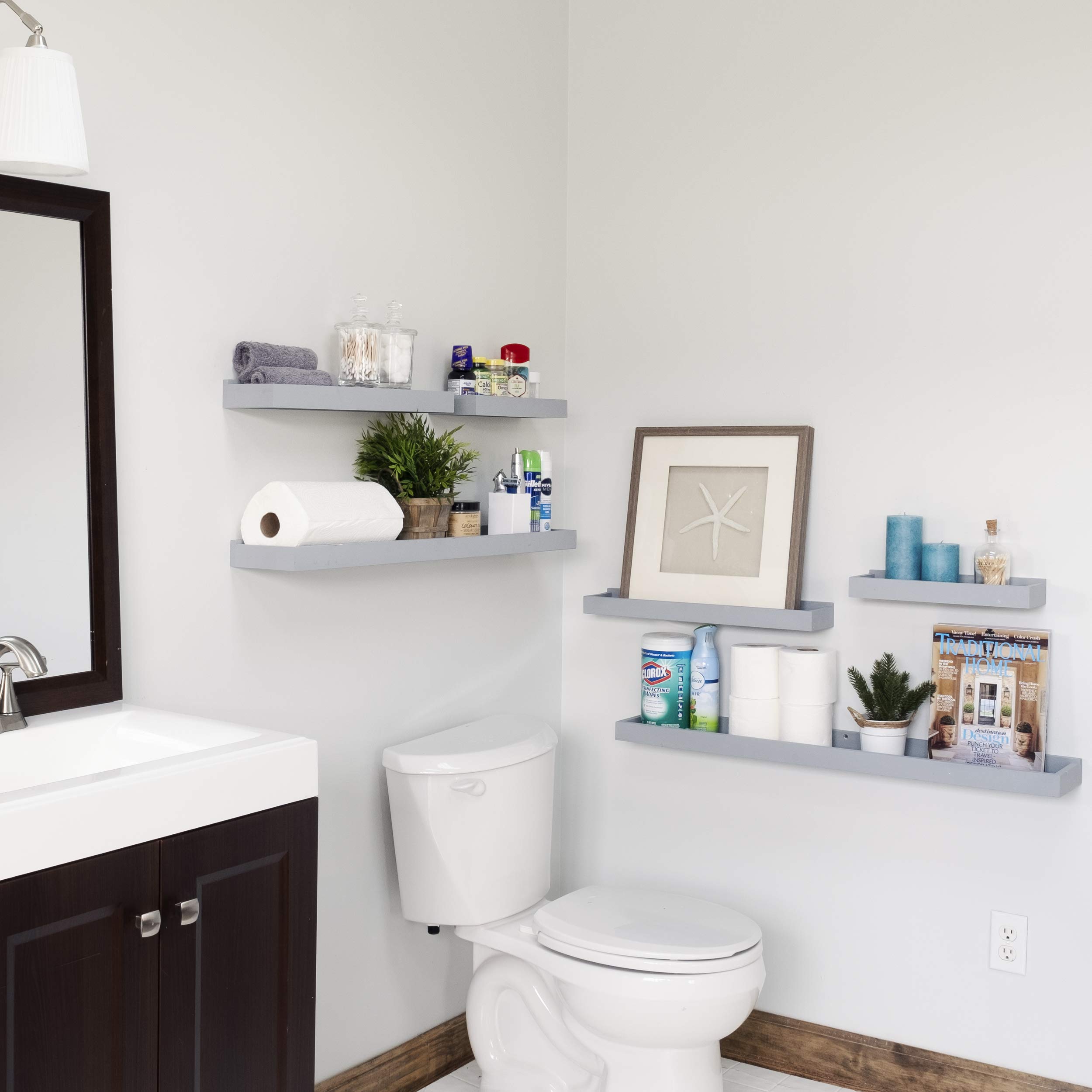 gray bookcase nursery