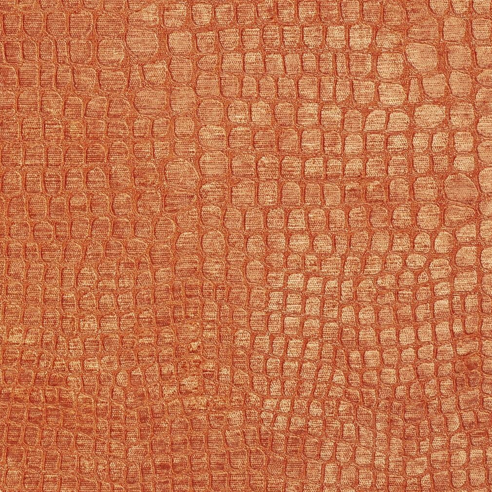 Amazon Com A0151d Bright Orange Textured Alligator Shiny Woven Velvet Upholstery Fabric By The Yard