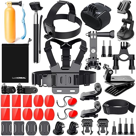 Zubehör für Gopro, Action Kamera Zubehör Set für Go Pro Hero 7 Hero 2018 Hero 6 5 4 3 2 1 Hero Session 5 Black AKASO EK7000 A