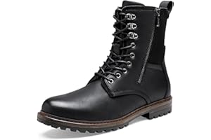 Jousen Boots for Men Leather Casual Dress Shoes Combat Boots Men