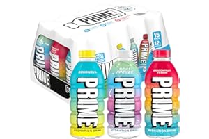 PRIME Hydration VARIETY Sports Drinks, Electrolyte Enhanced to Replenish Fluids, 177mg BCAAs, B Vitamins, Antioxidants, Low Sugar, 12 Fl Oz (Pack of 15)