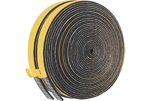 KAPOOSY Weather Stripping Door Seal, 1/4 Inch W X 1/16 Inch T Adhesive Foam Tape, Window Door Draught Excluder Air Conditioner Gasket Foam Tape, Total Length 32 Feet (16ft x 2 Rolls)