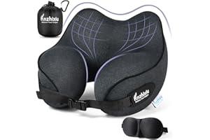 anzhixiu Travel Pillow- Neck Pillow for Travel Extra Large Size for Over 190cm People,Unique Neck and Head Back Support Travel Pillows for Sleeping Airplanes,Memory Foam Filling, Black¡­