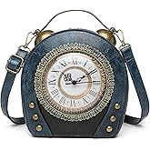 Lyuxhetaokdiq Women PVC Clock Shaped Handbag Crossbody Shoulder Bag Clock Purse