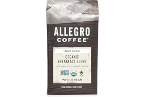 Allegro Coffee Organic Breakfast Blend Whole Bean Coffee, 12 oz