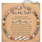 TONY & SANDY Friend Gifts for Women, Unique Valentine's Day Gifts for Her, Sister Gifts from Sister, Wave Bracelet, Christmas Birthday Gifts for Women, Bestie Friendship Bracelets