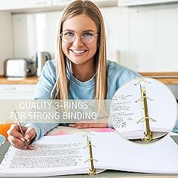 Aesthetic 3 Ring Binder Set of 2 - Sturdy 1 Inch