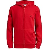 Nautica boys Zip Up Hoodie Sweatshirt, Signature Logo Design, Kangaroo Pockets, Made With Lightweight Fleece