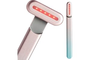 Solawave 4-in-1 Facial Wand | Red Light Therapy for Face and Neck | Microcurrent Facial Device for Anti-Aging | Skin Tightening Machine | Face Massager | Facial Wand [Blue/Pink Ombre]