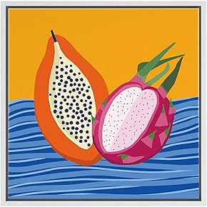 SIGNWIN Framed Canvas Wall Art Orange Papaya and...