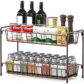 Simple Houseware 2-Tier Countertop Spice Rack Organizer, Bronze | for Kitchen, Pantry Storage Shelf