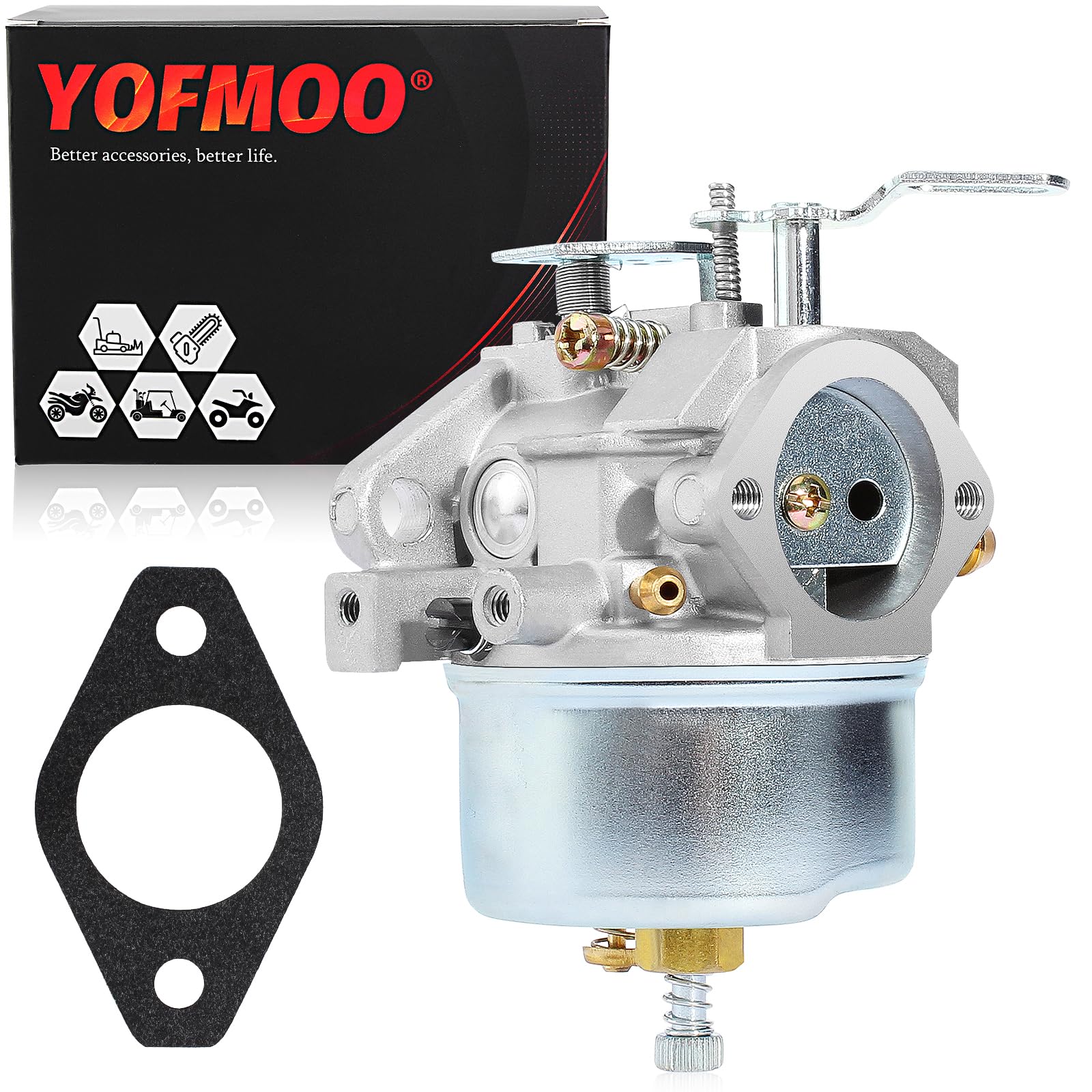 YOFMOO 640349 640052 640054 Carburetor for Tecumseh HMSK80 HMSK90 LH318SA LH358SA 8HP 9HP 10HP Snowblower Snow Blower Generator Chipper Shredder Carb Adjustable