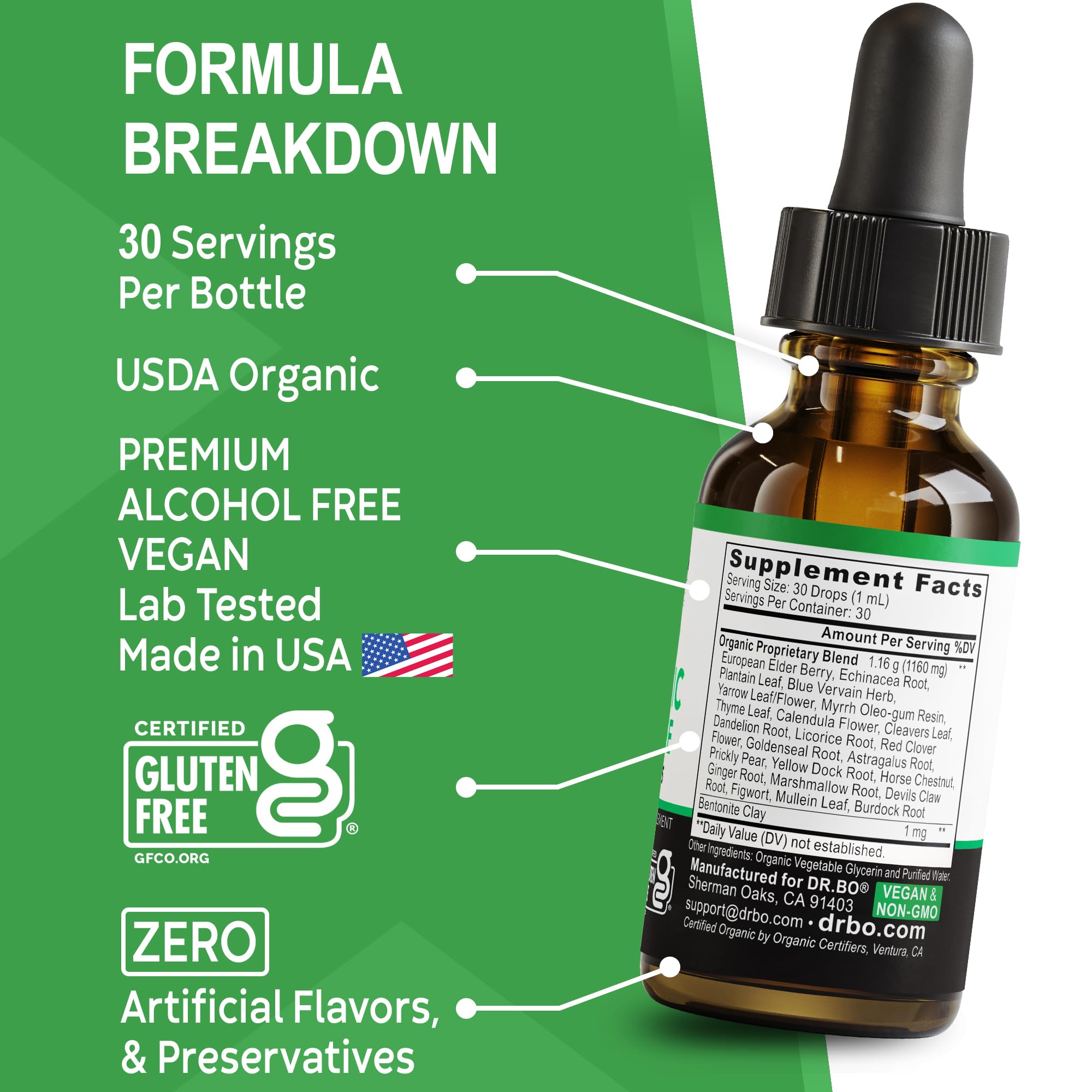 Lymphatic Drainage Supplements Drops - Organic Lymphatic Support Liquid Drops Cleanse with Echinacea, Lymph System Support Supplement, Lymph Node Detox Cleanse System Drainage - 1oz Non-GMO Organics