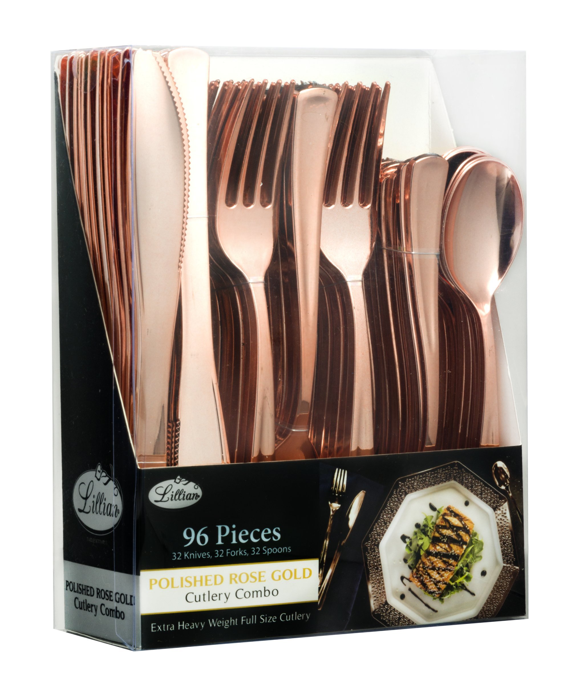 Plastic Cutlery Silverware Extra Heavyweight Disposable Flatware, Full