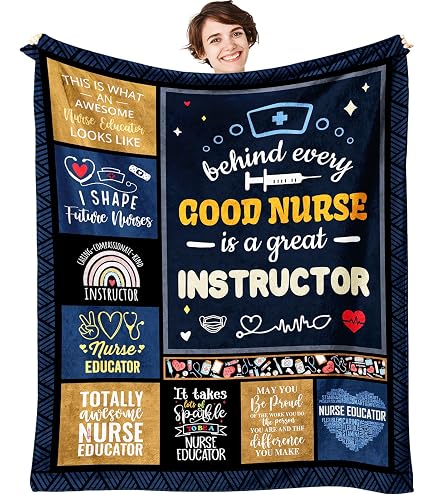 Nurse Appreciation Blanket 60x50 Inches - Flannel Throw Gift For Nurses, Nursing Students, RN Graduation