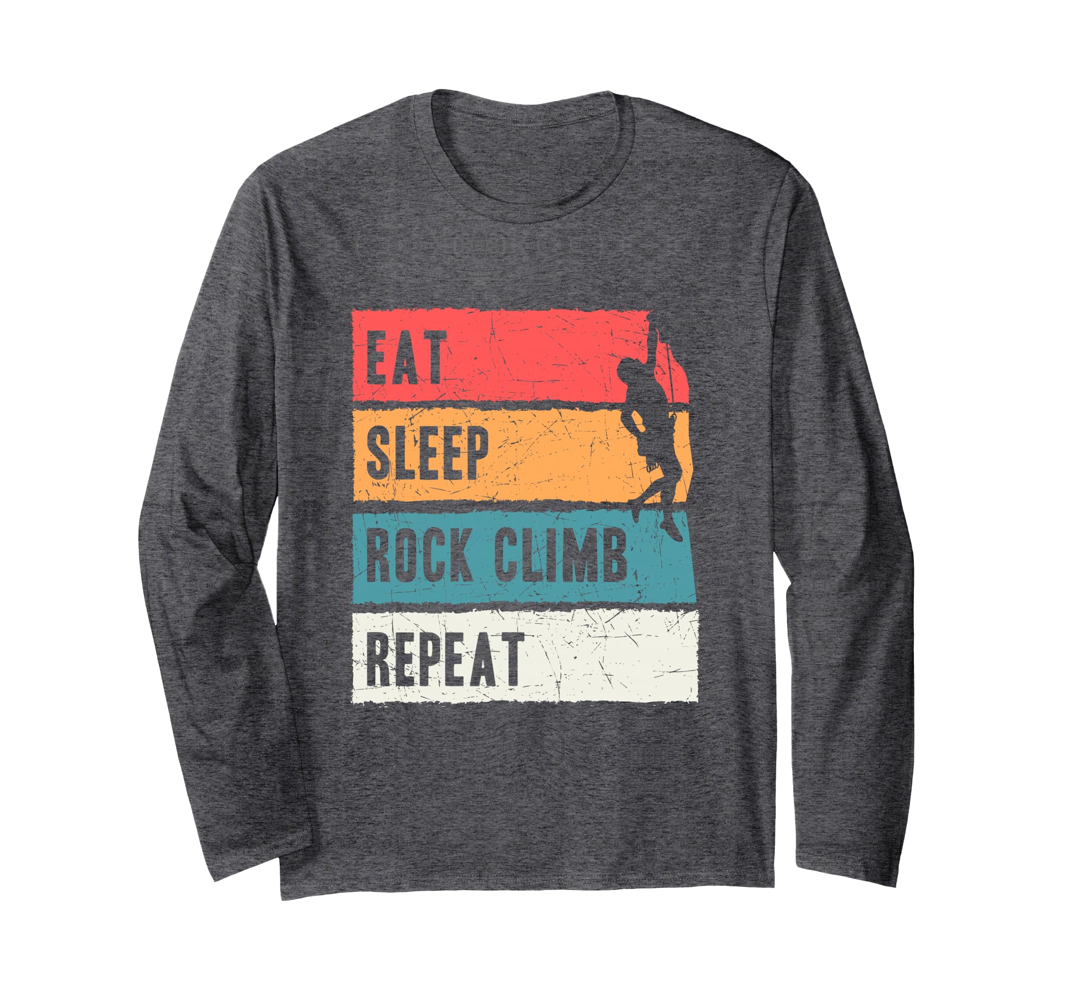 Climber Retro Vintage Eat Sleep Rock Climb Repeat Climbing Long Sleeve T-Shirt