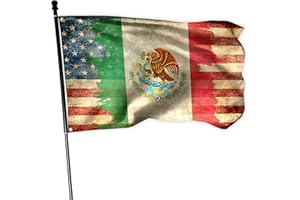 VOZUN Mexico Flag 3x5 Ft Retro Mexican American Friendship Flag Double Sided for House Indoor Outside Patriotic Banner Outdoor Decor