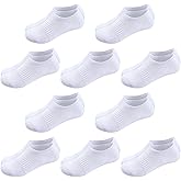 BOOPH 10 Pairs Kids Socks Boys Girls Athletic Ankle Socks Low Cut Cotton Non Slip No Show Sock