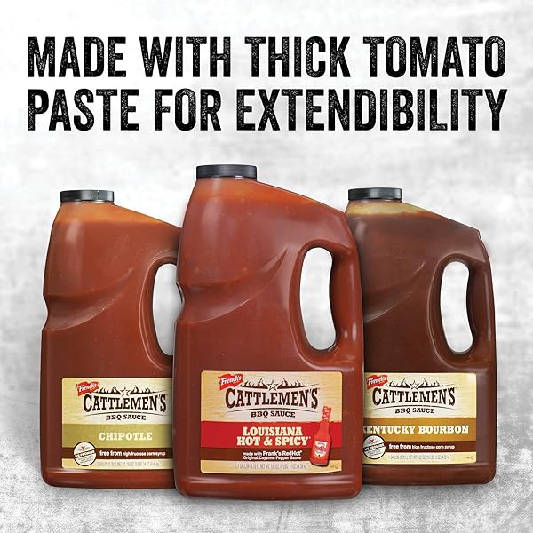 CATTLEMEN’S KENTUCKY BOURBON BBQ SAUCE, 1 GAL – ONE GALLON JUG OF KENTUCKY BOURBON BARBECUE SAUCE TO FLAVOR RIBS, CHICKEN, PORK, STEAK AND MORE
