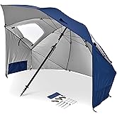 Sport-Brella Premiere UPF 50+ Umbrella Shelter for Sun and Rain Protection (8-Foot, Blue)