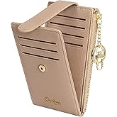 Badiya Slim Women Wallet RFID Blocking Bifold Compact 9 Card Slots Holder Wallets Soft Leather with Zipper Coin Pocket 2 ID Window