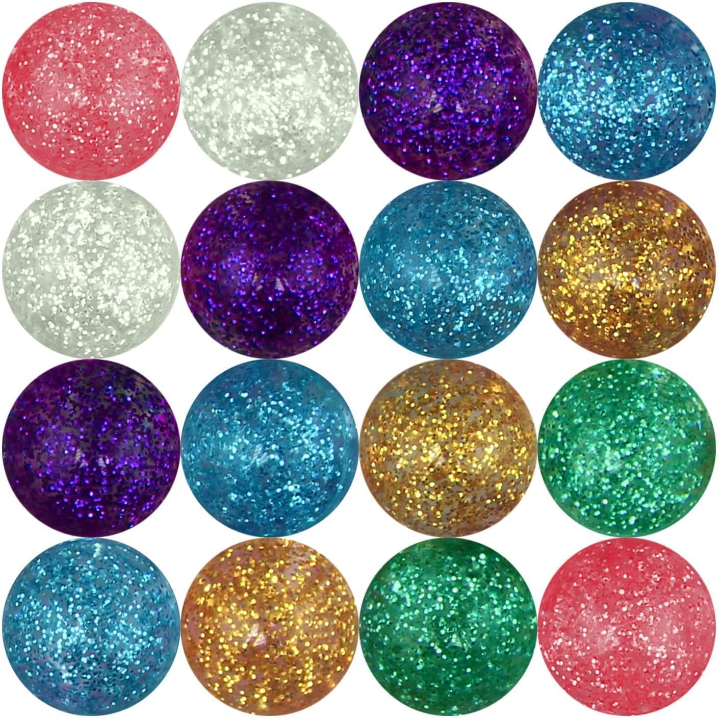 50 x 25mm Glitter Hi Bouncing Bouncy Balls from Cathys Candy Cart, Jet Balls, Party Bag Toys, Stocking Fillers, Pocket Money Toys