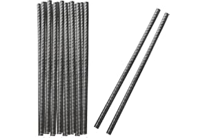 KOHAND 20 PCS 12 Inch Black Rebar Stakes, Heavy Duty Ground Steel Rebar Anchor Stakes for Concrete Forming, Camping, Planting