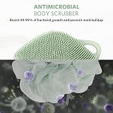 Sndyi Silicone Body Scrubber Leaf Shaped Gentle Exfoliating Green view 3