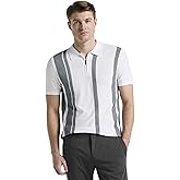Perry Ellis Mens Short Sleeve Tech Stretch Zip Polo