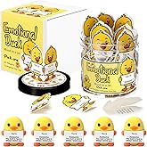 Gejoy 60 Pcs Positive Gifts Emotional Comfort Duck Card Jar with 5 Mini Rubber Duck Figurines Christmas Affirmation Birthday Encouraging Motivational Gift for Coworker Colleague Staff Women Men