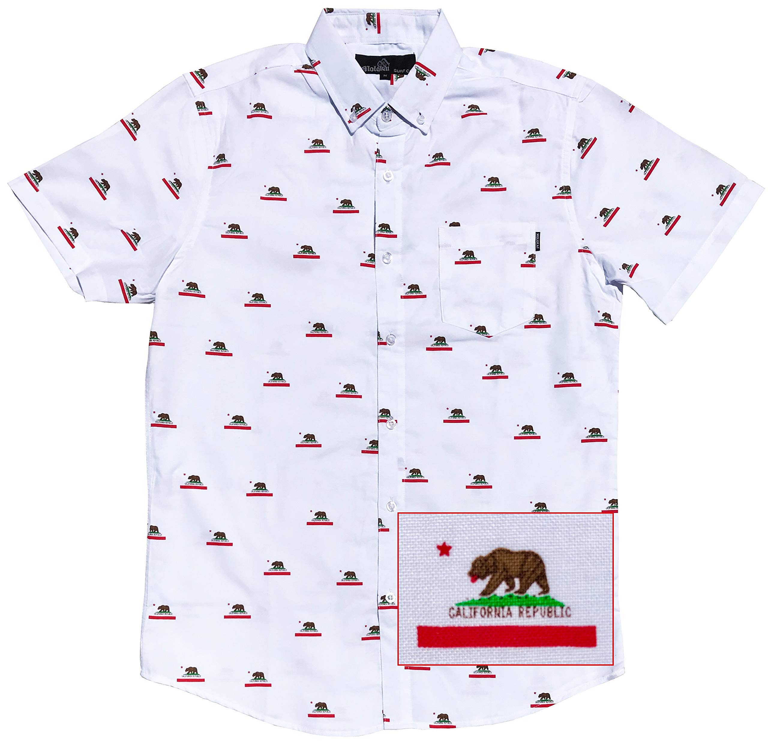 M MOLOKAI SURF Official Molokai Button up Slim Fit Hawaiian Short Sleeve Shirts