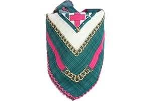 Arumary Soft Cotton & Viscose Floral Bandanas, Hair wrapper, Headband, Handkerchief, Hair scarf, Neckerchief, 21”X21” (Deep G