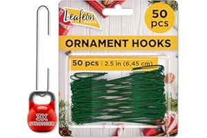Leafeon 50 Pack Christmas Ornament Hooks – Essential Christmas Ornament Hangers – Great Ornament Hooks for Christmas Tree Decoration (Green)