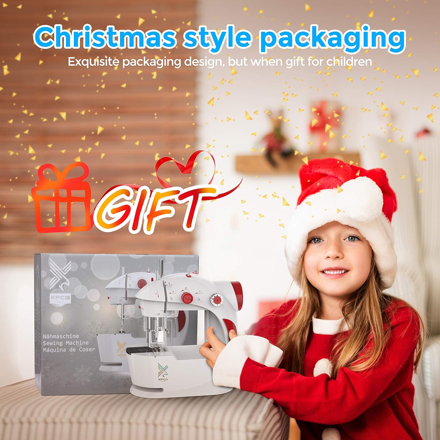 Download Amazon Com Kpcb Kids Sewing Machine With Diy Christmas Bag Material Red Kitchen Dining PSD Mockup Templates