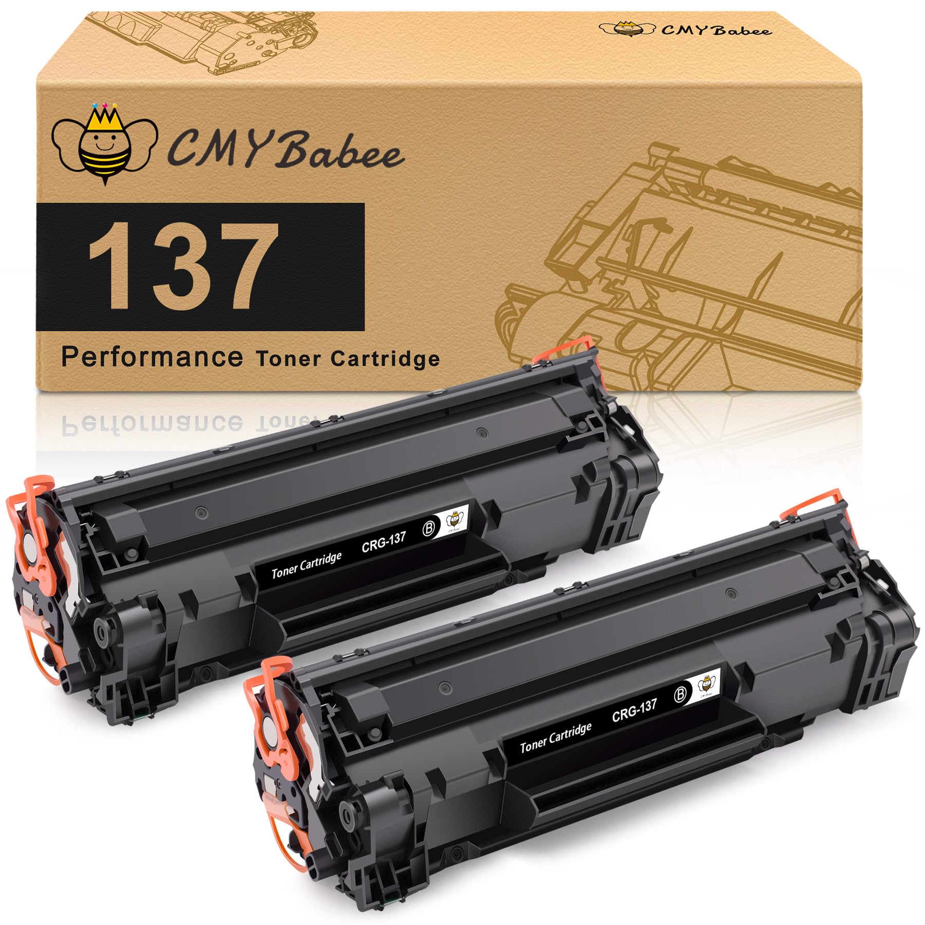 CMYBabee Compatible for Canon 137 Black Toner Cartridge Replacement for CRG137 ImageClass MF236n D570 LBP151dw MF247dw MF249dw MF232w MF242dw MF244dw MF216n MF227dw MF212w Printer Ink (2-Pack) Image