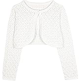 BOLEROSE Girls Long Sleeve Pointelle Knit Childrens Kids Bolero Shrug