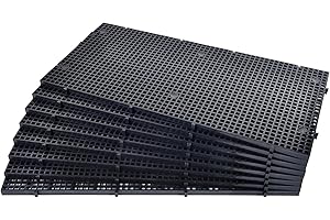 ALEGI Aquarium Grid Isolate Board Divider Fish Tank Bottom Black Filter Tray Plastic Crate (8pcs Black)