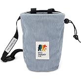 Oso Supply Co - Vintage Corduroy Climbing Chalk Bag for Rock Climbing &amp; Bouldering with Zipper Pocket, Brush Loop &amp; Adjustable Belt - Perfect Gear for Indoor Gym and Outdoors
