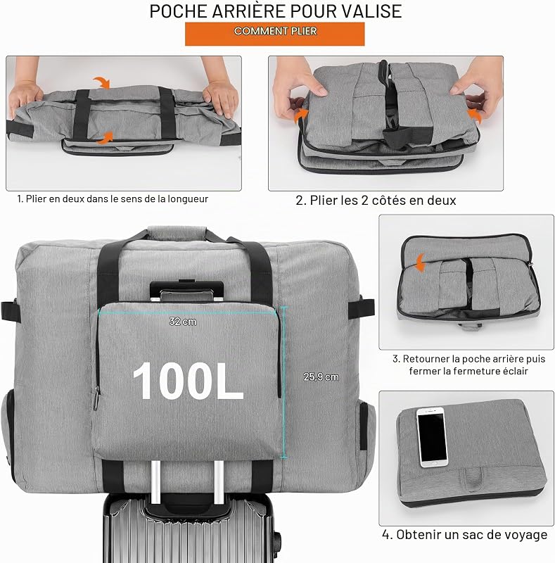 100L Sac de Voyage Pliable