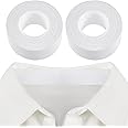 Jecery 2 Rolls Sweat Pads Collar Protectors for Men Shirts, Disposable White Shirt Neck Tape, Dress Hat Collar Self Adhesive Invisible Liner Patch Against Sweat Stain(0.98 Inch)