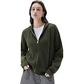 SUUKSESS Women Chunky Knit Cashmere Blend Sweaters Zip up Oversized Hoodies Cardigan with Pockets Long Sleeve Fall Outerwear